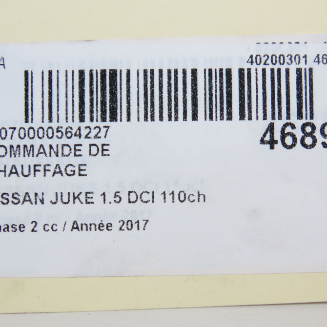 Commande de chauffage occasion NISSAN JUKE Phase 2 03-2014->... 1.5 DCI 110ch 5