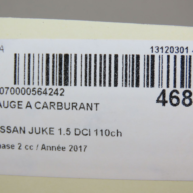 Jauge a carburant occasion NISSAN JUKE Phase 2 03-2014->... 1.5 DCI 110ch 170401KB0ARE 6
