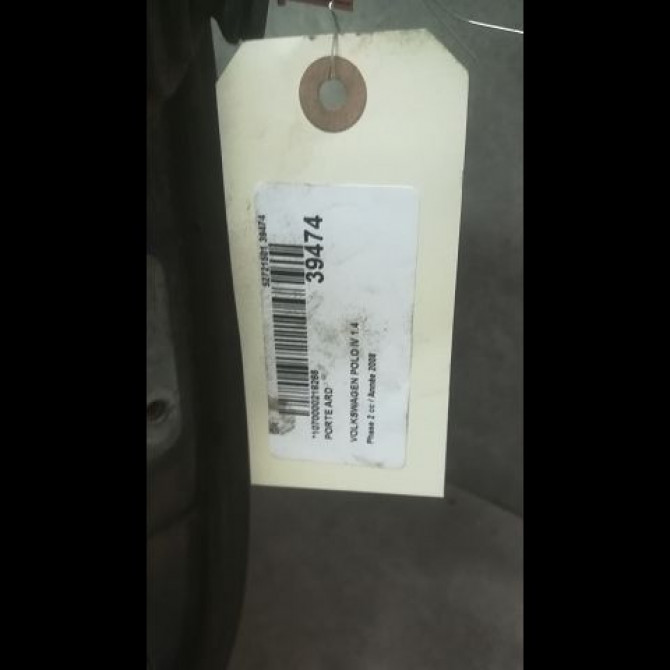 Porte arrière droite occasion VOLKSWAGEN POLO IV Phase 2 05-2005->09-2009 1.4 TDI 80ch 6Q6833056H 5