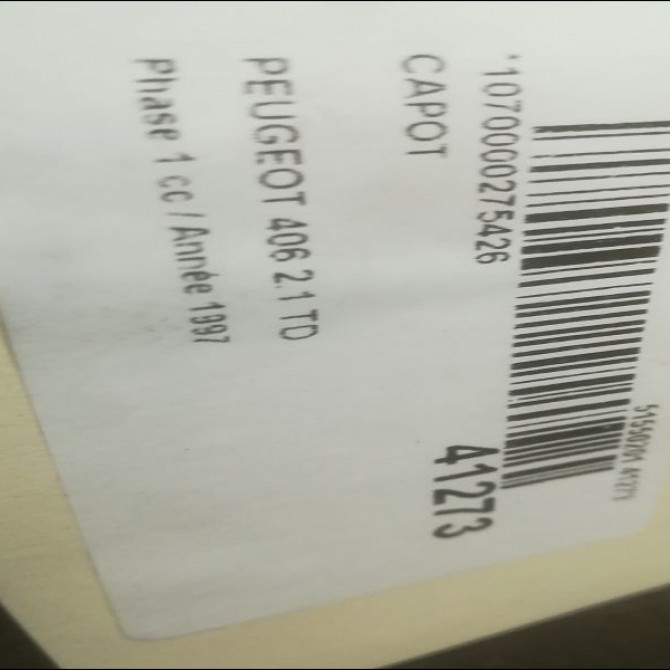 Capot occasion PEUGEOT 406 Phase 1 10-1995->04-1999 2.1 TD 7901G6 3