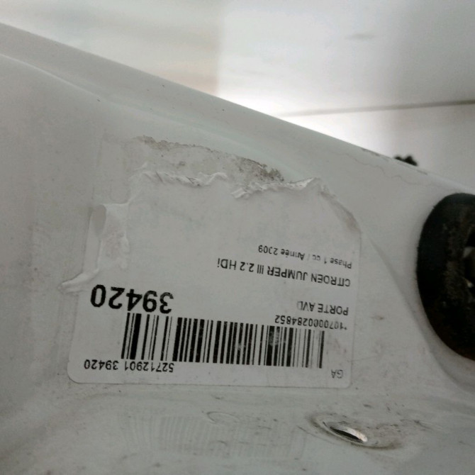 Porte avant droite occasion CITROEN JUMPER III Phase 1 06-2006->... 2.2 HDi 100ch 1680730580 2