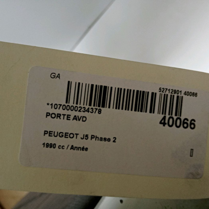 Porte avant droite occasion J5 Phase 2 07-1990->06-1994 2