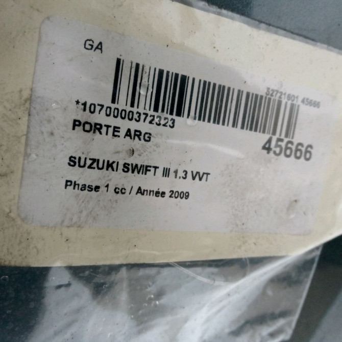 Porte arrière gauche occasion SUZUKI SWIFT III Phase 1 03-2005->09-2011 1.3 VVT 6800462J00 2