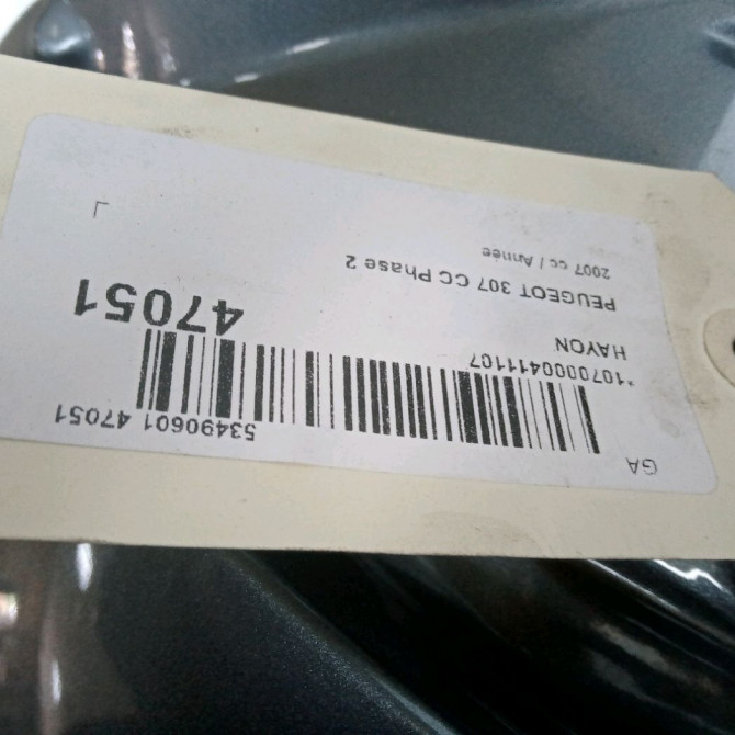 Hayon occasion PEUGEOT 307 CC Phase 2 06-2005->06-2008 860679 3