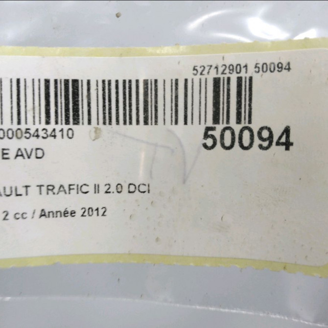 Porte avant droite occasion RENAULT TRAFIC II Phase 2 08-2006->... 2.0 DCI 90ch 7751478601 7