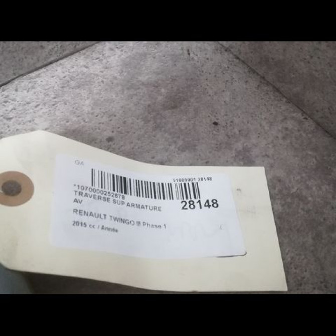 Traverse supérieure armature avant occasion RENAULT TWINGO III Phase 1 06-2014->... 625121502R 2