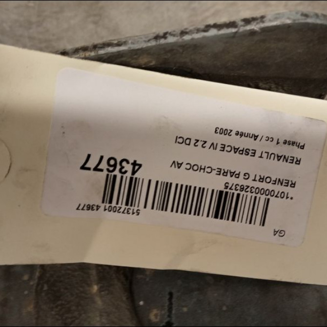 Renfort gauche pare-choc avant occasion RENAULT ESPACE IV Phase 1 09-2002->03-2006 2.2 DCI 2