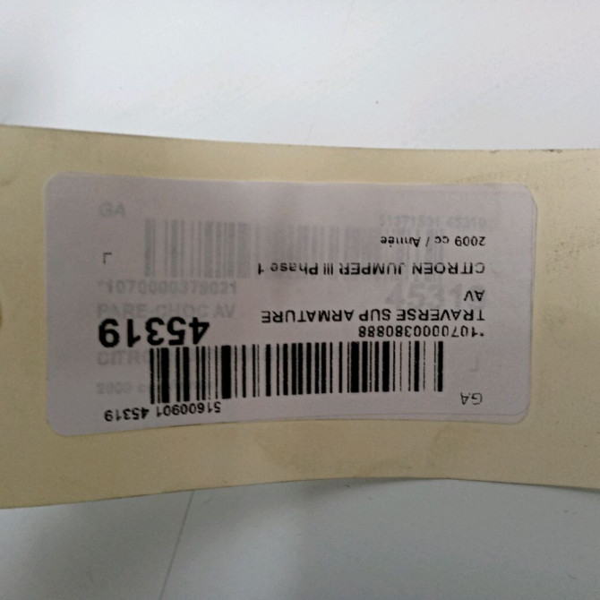 Traverse supérieure armature avant occasion CITROEN JUMPER III Phase 1 06-2006->... 1611621680 2