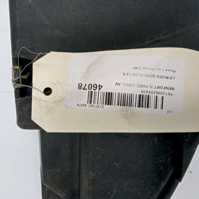 Renfort droit pare-choc avant occasion CITROEN BERLINGO I Phase 1 09-1996->11-2002 2.0 HDi 4