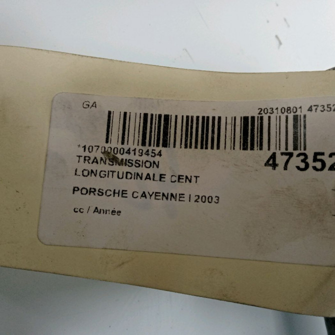 Transmission longitudinale cent occasion PORSCHE CAYENNE I 2