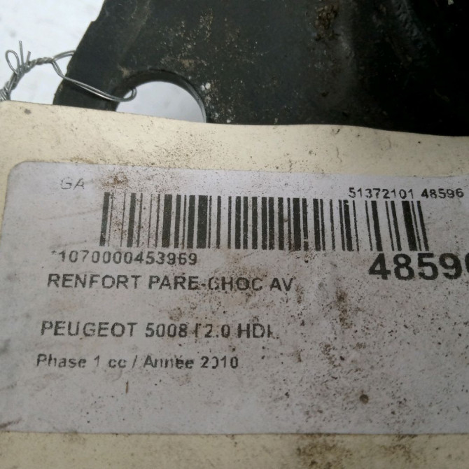 Renfort pare-choc avant occasion PEUGEOT 5008 I Phase 1 11-2009->12-2013 2.0 HDI 150ch 3