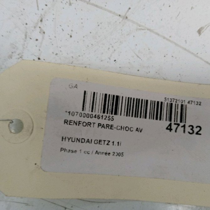 Renfort pare-choc avant occasion HYUNDAI GETZ Phase 1 09-2002->11-2005 1.1i 865301C000 2