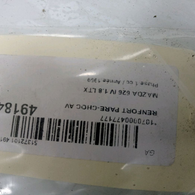 Renfort pare-choc avant occasion MAZDA 626 IV Phase 1 07-1997->12-1999 1.8 LTX 2