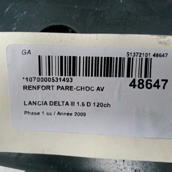 Renfort pare-choc avant occasion LANCIA DELTA III Phase 1 07-2008->... 1.6 D 120ch 51928453 3