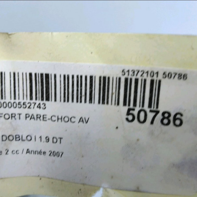 Renfort pare-choc avant occasion FIAT DOBLO I Phase 2 01-2006->12-2009 1.9 DT MULTijet 51754870 5