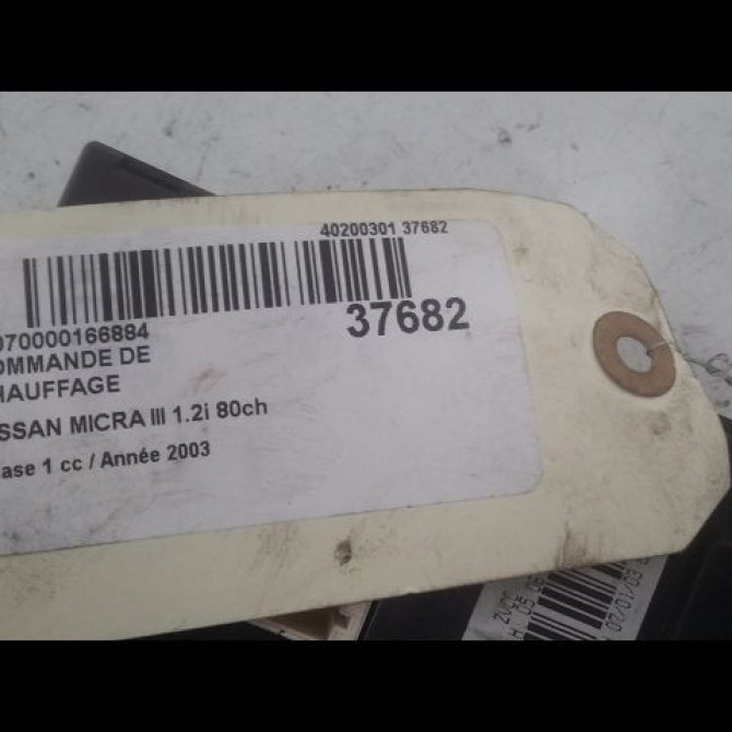 Commande de chauffage occasion NISSAN MICRA III Phase 1 01-2003->07-2005 1.2i 80ch 27500AX701 3