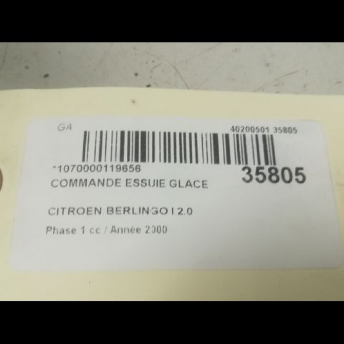 Commande essuie glace occasion CITROEN BERLINGO I Phase 1 09-1996->11-2002 2.0 HDi 3