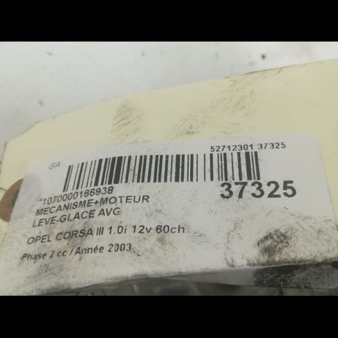 Mecanisme+moteur leve-glace avg occasion OPEL CORSA III Phase 2 08-2003->09-2006 1.0i 12v 60ch 93186826 3