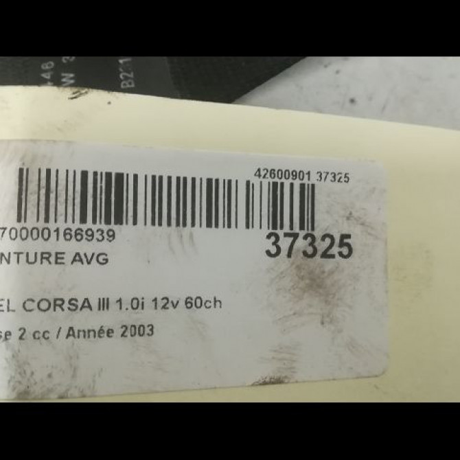 Ceinture avant gauche occasion OPEL CORSA III Phase 2 08-2003->09-2006 1.0i 12v 60ch 13122373 4