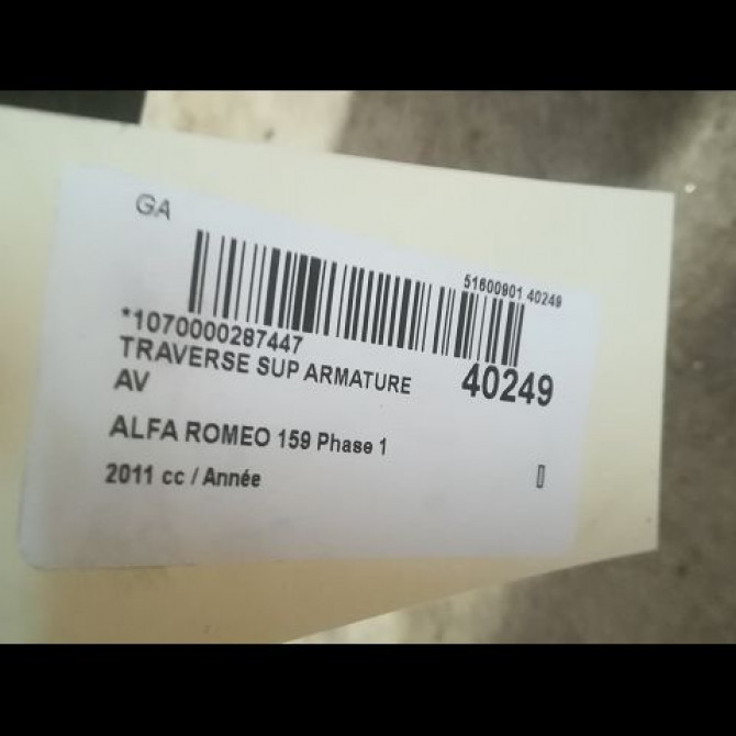 Traverse supérieure armature avant occasion ALFA ROMEO 159 Phase 1 SW 03-2006->05-2013 60688556 2