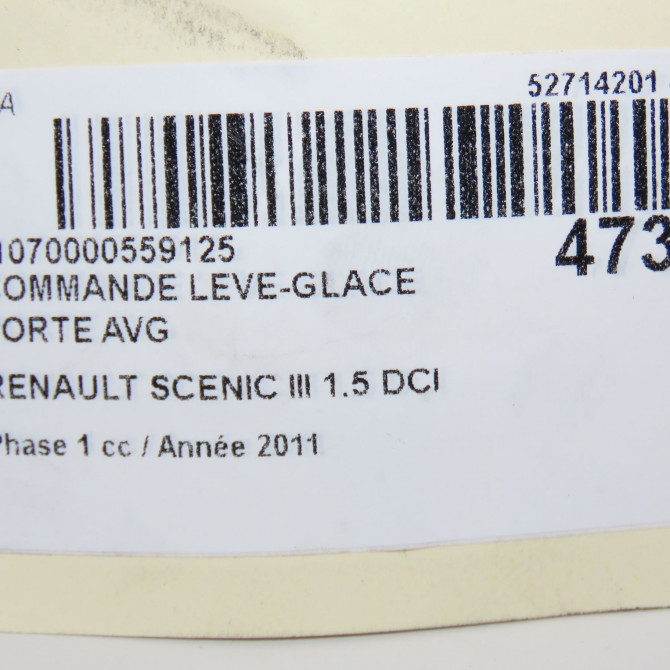 Commande lève-glace porte avant gauche occasion RENAULT SCENIC III Phase 1 04-2009->11-2011 1.5 DCI 110ch 809610016R 5