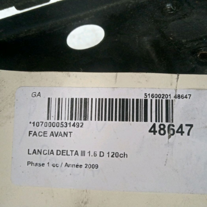 Face avant occasion LANCIA DELTA III Phase 1 07-2008->... 1.6 D 120ch 51917614 4