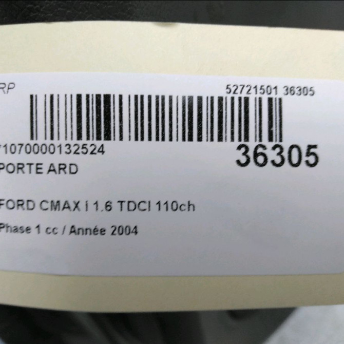 Porte arrière droite occasion FORD CMAX I Phase 1 09-2003->03-2007 1.6 TDCI 110ch 1496875 6
