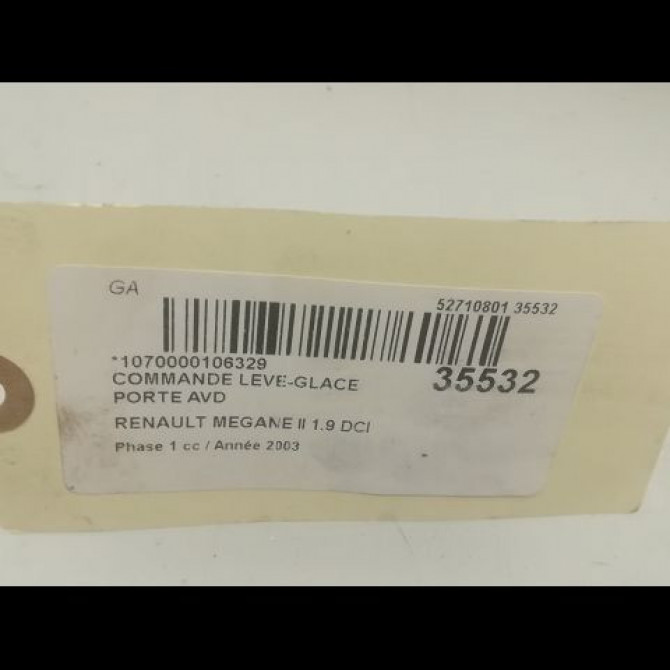 Commande lève-glace porte avant droite occasion RENAULT MEGANE II Phase 1 09-2003->12-2005 1.9 DCI 120ch 8200315027 3