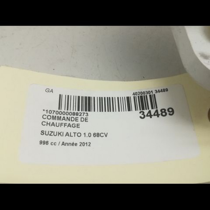 Commande de chauffage occasion SUZUKI ALTO III Phase 1 01-2009->... 1.0i 74400M68K71FPG 3