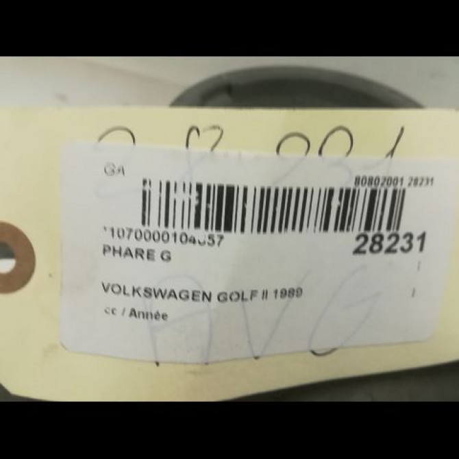 Phare gauche occasion VOLKSWAGEN GOLF II 3