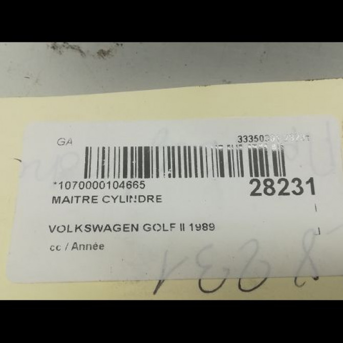 Maitre cylindre occasion VOLKSWAGEN GOLF II 3