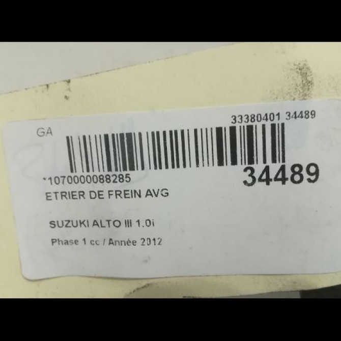 Etrier de frein avant gauche occasion SUZUKI ALTO III Phase 1 01-2009->... 1.0i 55102M68KA0000 3