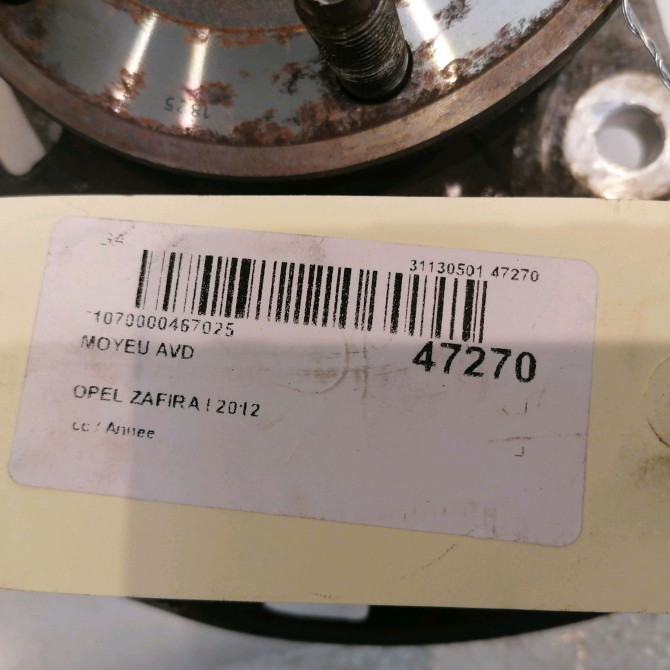 Moyeu avd occasion OPEL ZAFIRA III Phase 1 11-2011->... 13583479 5