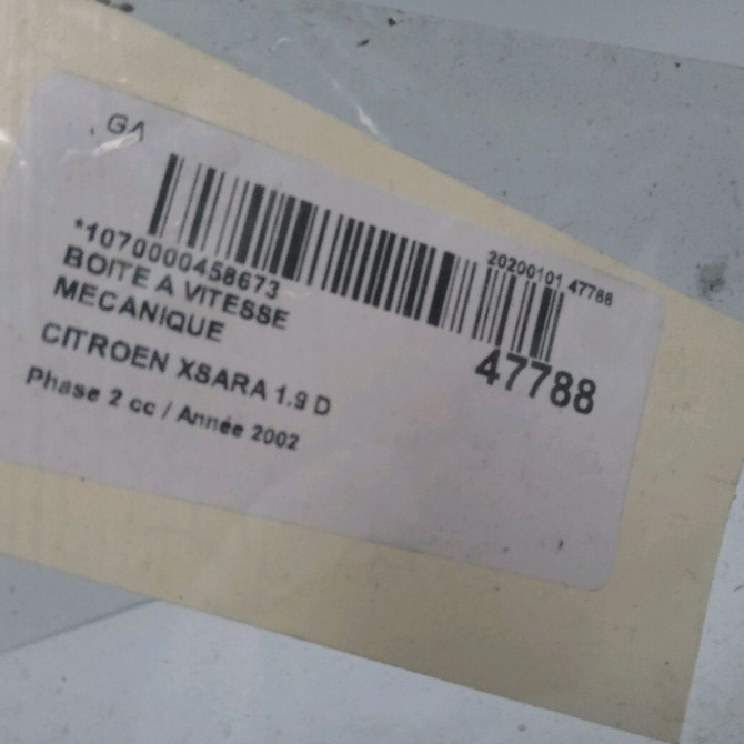 Boîte à vitesse mecanique occasion CITROEN XSARA Phase 2 09-2000->12-2005 1.9 D 2222K5 4