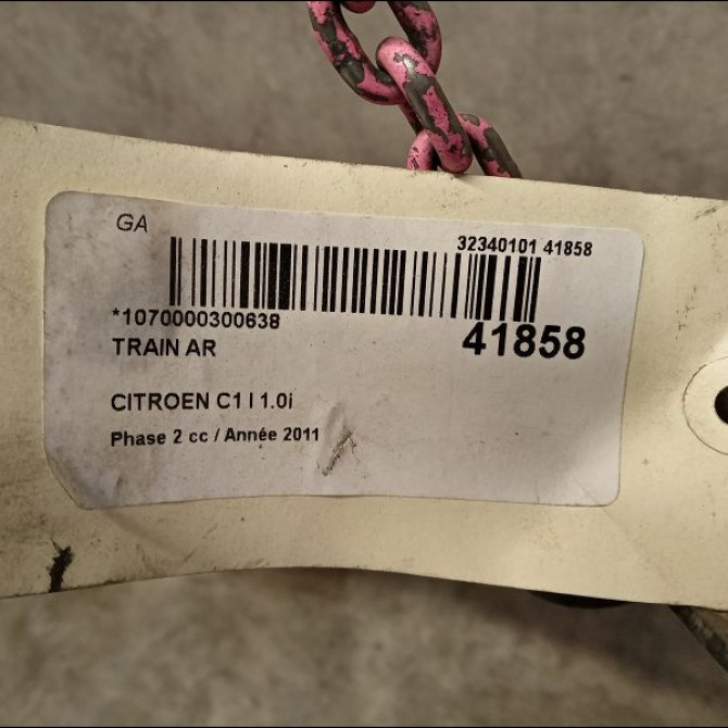 Train arrière occasion CITROEN C1 I Phase 2 11-2008->01-2012 1.0i 6