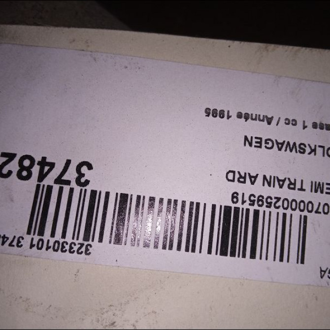 Demi train arrière droit occasion VOLKSWAGEN TRANSPORTER IV Phase 1 09-1990->03-1996 1.9 D 2