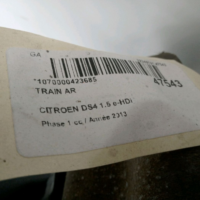 Train arrière occasion CITROEN DS4 Phase 1 01-2011->03-2016 1.6 e-HDi 110ch 1606893180 3