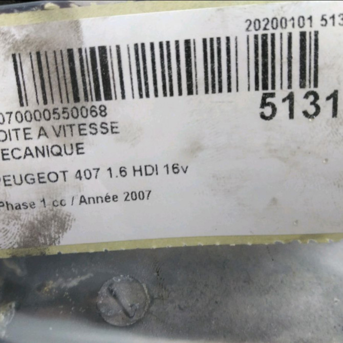 Boîte à vitesse mecanique occasion PEUGEOT 407 Phase 1 04-2004->07-2008 1.6 HDI 16v 2222JW 6