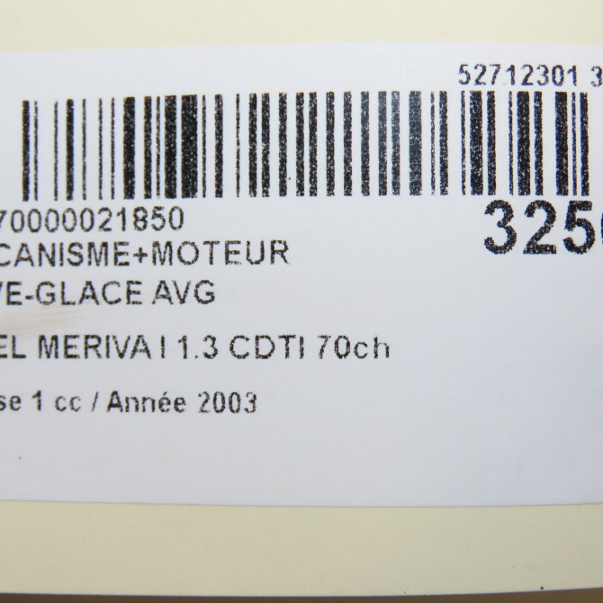Mecanisme+moteur leve-glace avg occasion OPEL MERIVA I Phase 1 04-2003->12-2005 1.3 CDTI 70ch 93186830 7