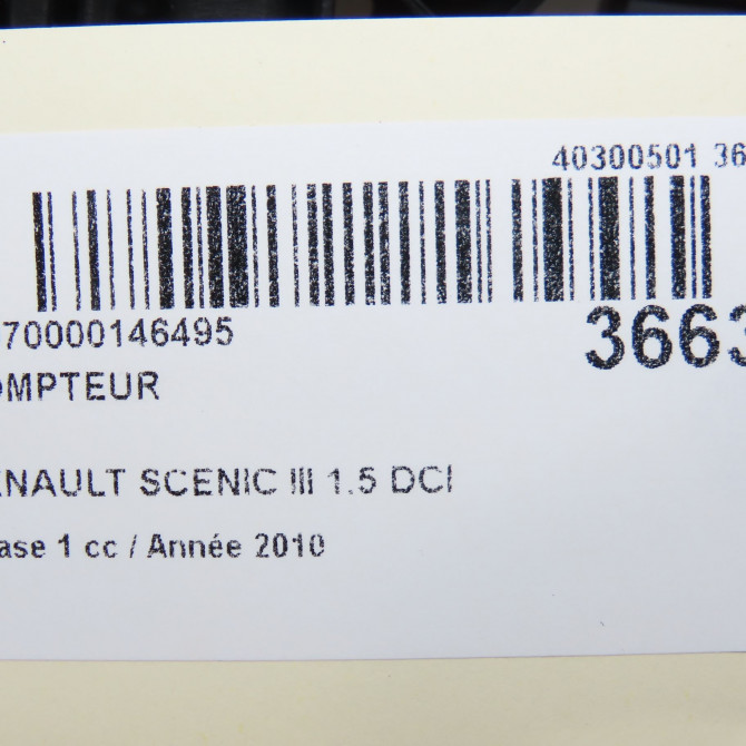 Compteur occasion RENAULT SCENIC III Phase 1 04-2009->11-2011 1.5 DCI 105ch 248103583R 7