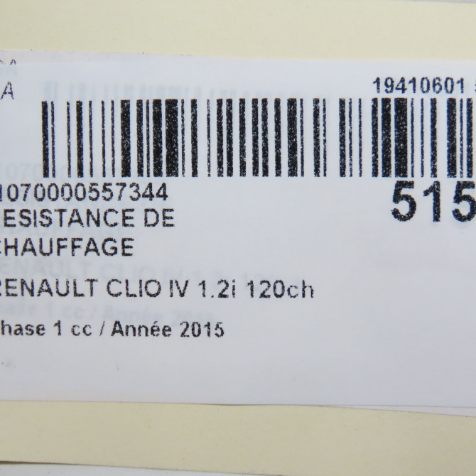 Resistance de chauffage occasion RENAULT CLIO IV Phase 1 07-2012->... 1.2i 120ch 5