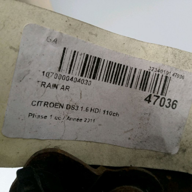 Train arrière occasion CITROEN DS3 Phase 1 11-2009->03-2014 1.6 HDi 110ch 5148W9 3