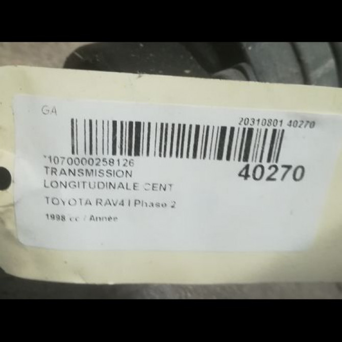 Transmission longitudinale cent occasion TOYOTA RAV4 I Phase 2 11-1997->07-2000 2