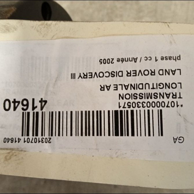 Transmission longitudinale ar occasion LAND ROVER DISCOVERY III Phase 1 04-1995->04-1999 2.7 TD 190ch 2