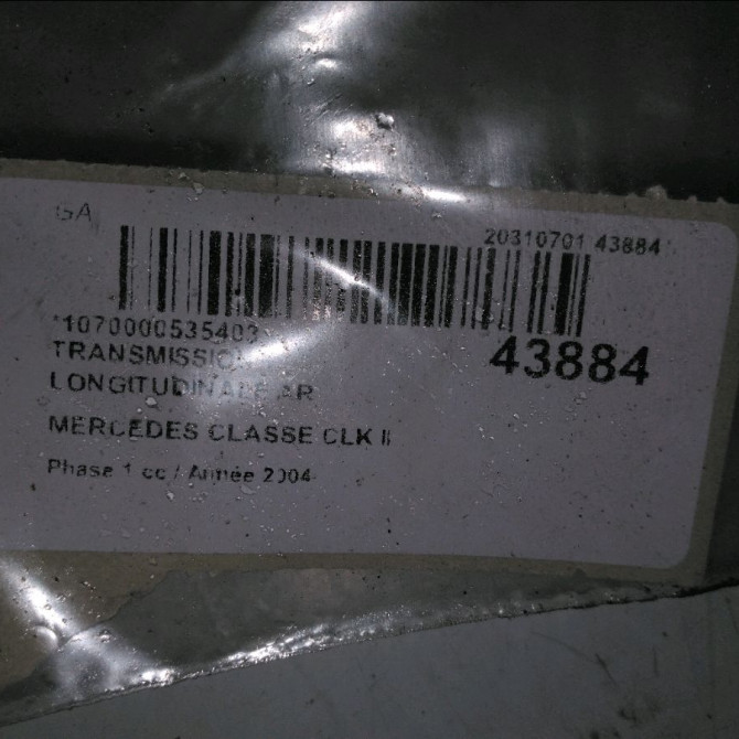 Transmission longitudinale ar occasion MERCEDES CLASSE CLK II Phase 1 05-2002->12-2009 270 CDI 2034101016 2