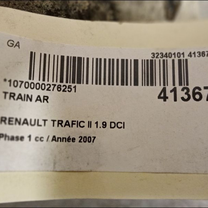Train arrière occasion RENAULT TRAFIC II Phase 1 10-2001->08-2006 1.9 DCI 100ch 6