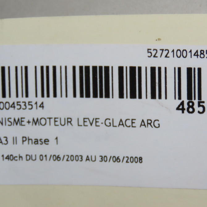 Mecanisme+moteur leve-glace arg occasion AUDI A3 II Phase 1 06-2003->06-2008 2.0 TDi 140ch 8P4839461B 8