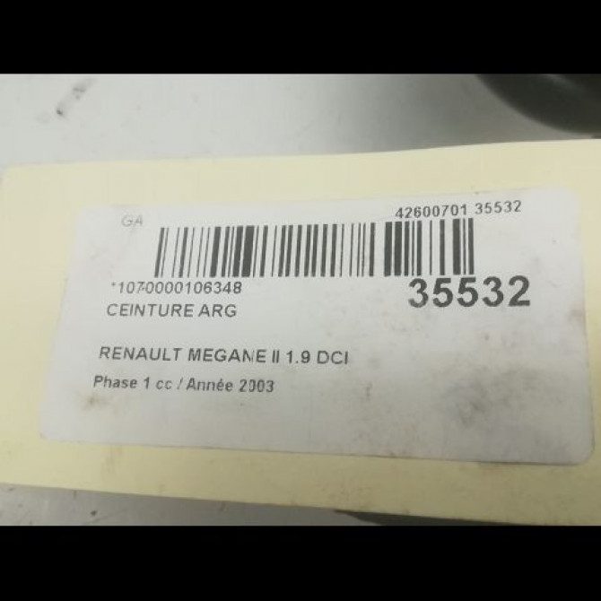 Ceinture arrière gauche occasion RENAULT MEGANE II Phase 1 09-2003->12-2005 1.9 DCI 120ch 8200309237 5