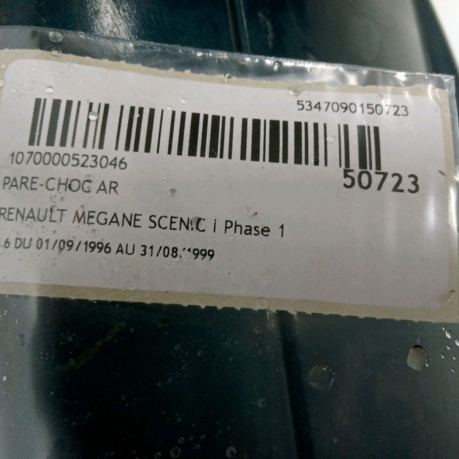 Pare-choc arrière occasion RENAULT MEGANE SCENIC I Phase 1 09-1996->08-1999 1.6 7701469769 4