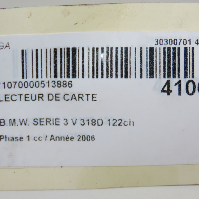 Lecteur de carte occasion B.M.W. SERIE 3 V Phase 1 03-2005->09-2008 318D 122ch 6